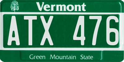 VT license plate ATX476