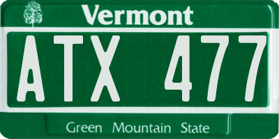 VT license plate ATX477