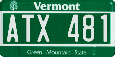 VT license plate ATX481