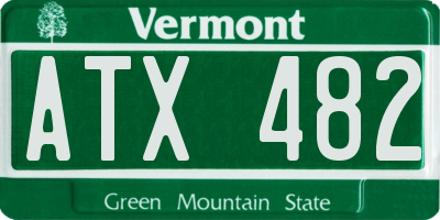VT license plate ATX482