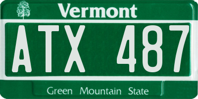 VT license plate ATX487