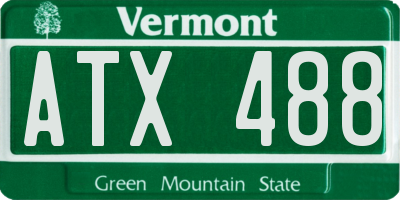 VT license plate ATX488