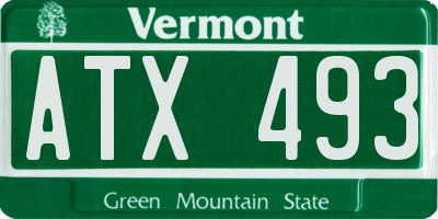 VT license plate ATX493