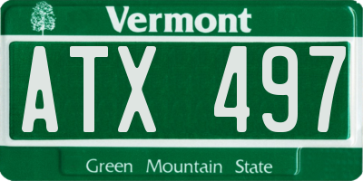VT license plate ATX497