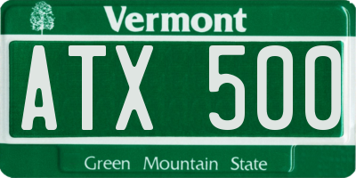 VT license plate ATX500