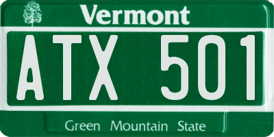 VT license plate ATX501
