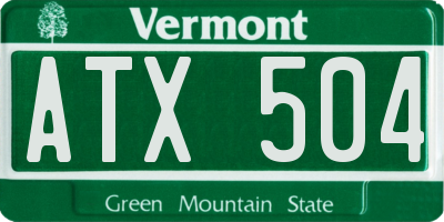VT license plate ATX504