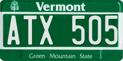 VT license plate ATX505