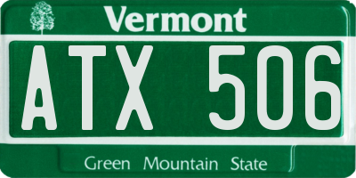 VT license plate ATX506