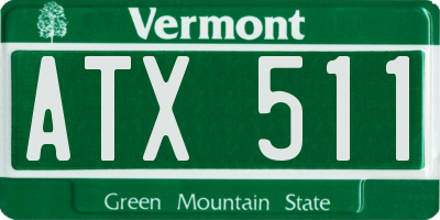 VT license plate ATX511