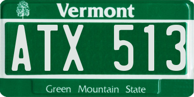 VT license plate ATX513
