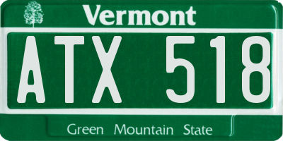 VT license plate ATX518