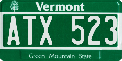 VT license plate ATX523