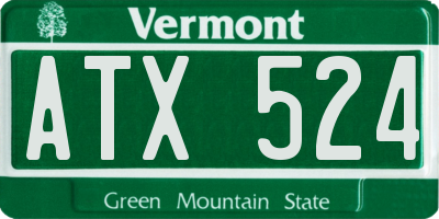 VT license plate ATX524