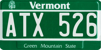 VT license plate ATX526
