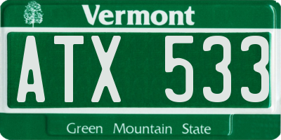 VT license plate ATX533