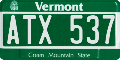 VT license plate ATX537