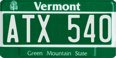 VT license plate ATX540