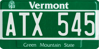 VT license plate ATX545