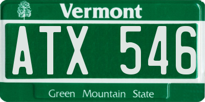 VT license plate ATX546