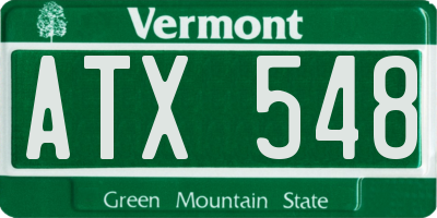 VT license plate ATX548