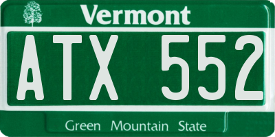 VT license plate ATX552
