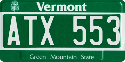 VT license plate ATX553