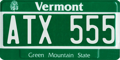 VT license plate ATX555