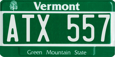 VT license plate ATX557
