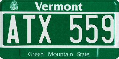 VT license plate ATX559