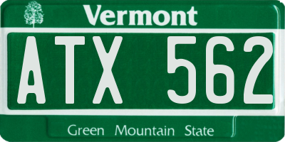 VT license plate ATX562