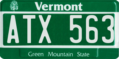 VT license plate ATX563
