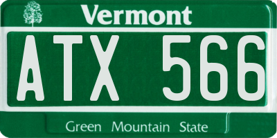 VT license plate ATX566