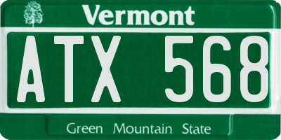 VT license plate ATX568