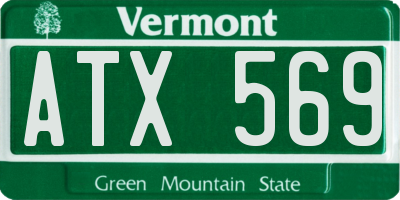 VT license plate ATX569