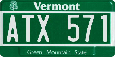 VT license plate ATX571