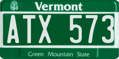 VT license plate ATX573