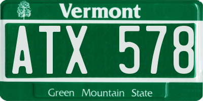 VT license plate ATX578