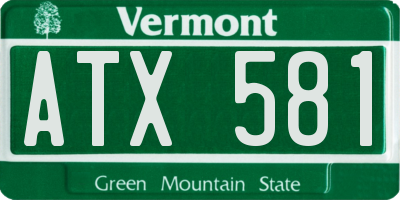 VT license plate ATX581