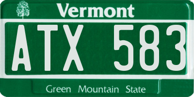 VT license plate ATX583