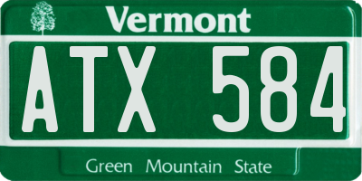 VT license plate ATX584
