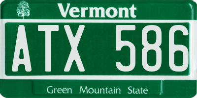 VT license plate ATX586