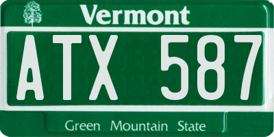 VT license plate ATX587