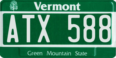 VT license plate ATX588