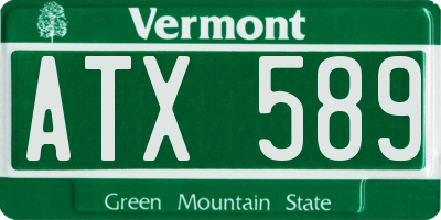 VT license plate ATX589