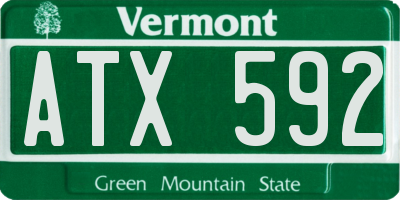 VT license plate ATX592