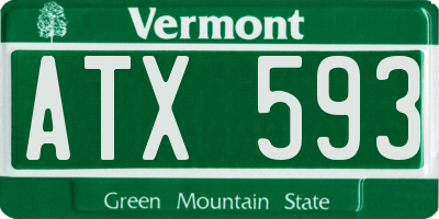 VT license plate ATX593