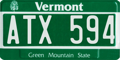 VT license plate ATX594