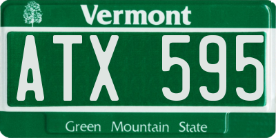 VT license plate ATX595