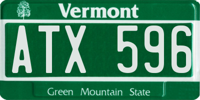 VT license plate ATX596